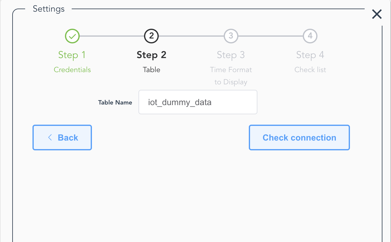 input table name