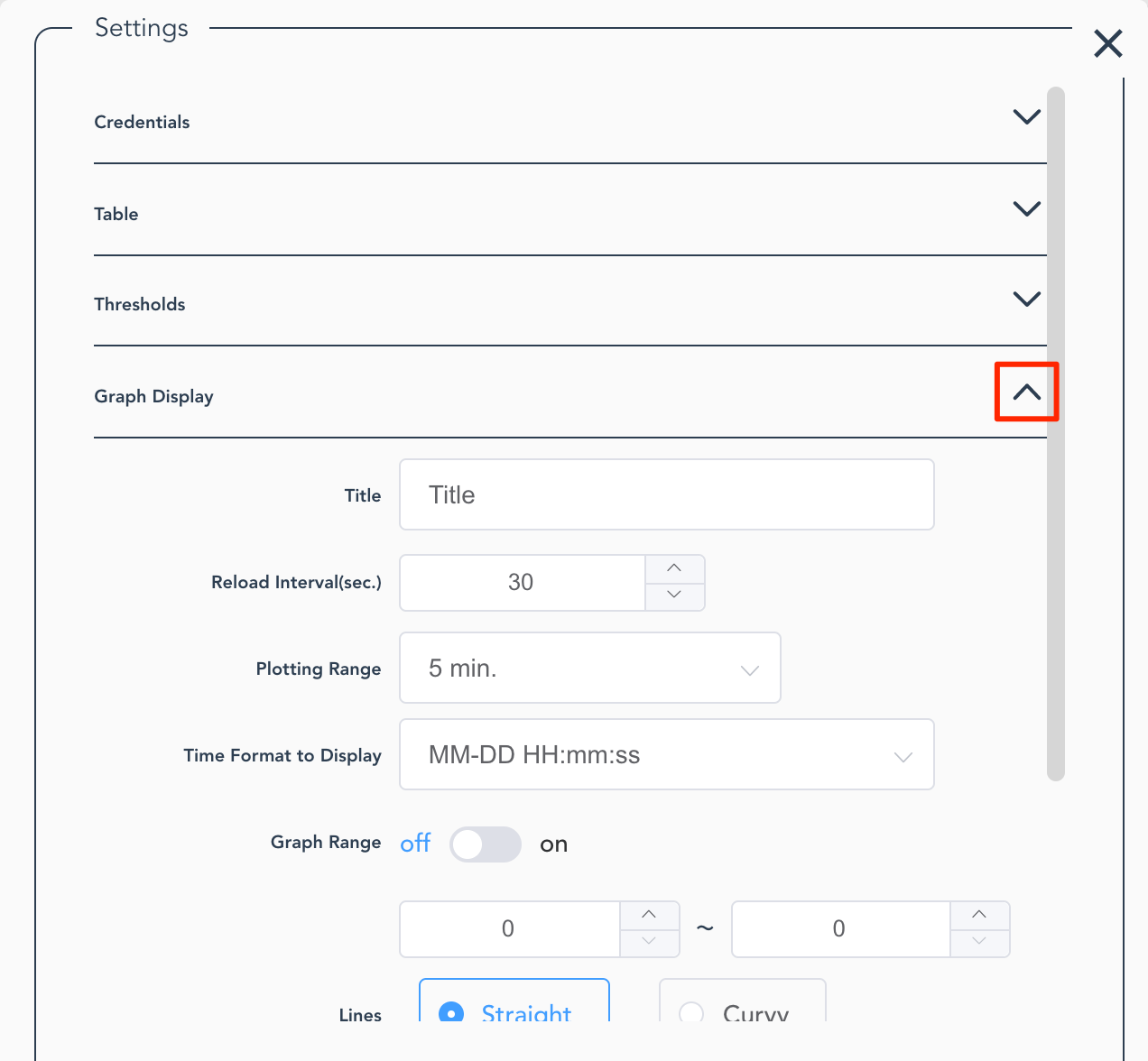 graph display setting