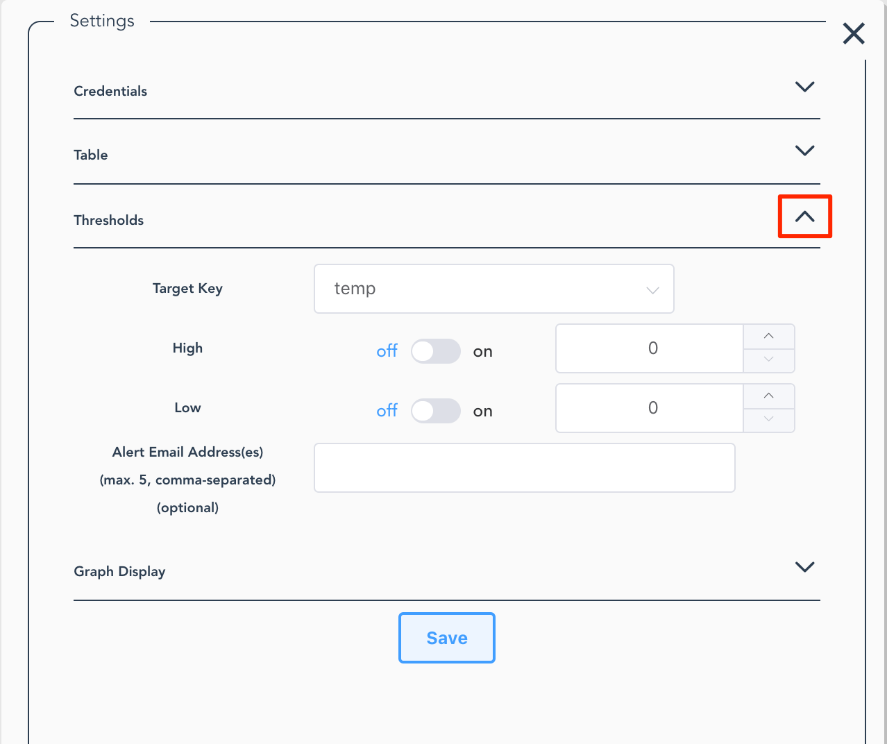 Threshold setting selection